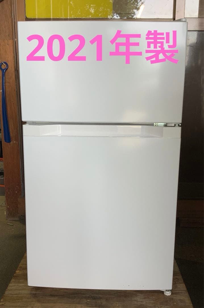 【mochan_ 】2ドア冷蔵庫 PRC-B092D-W 87L 21年製