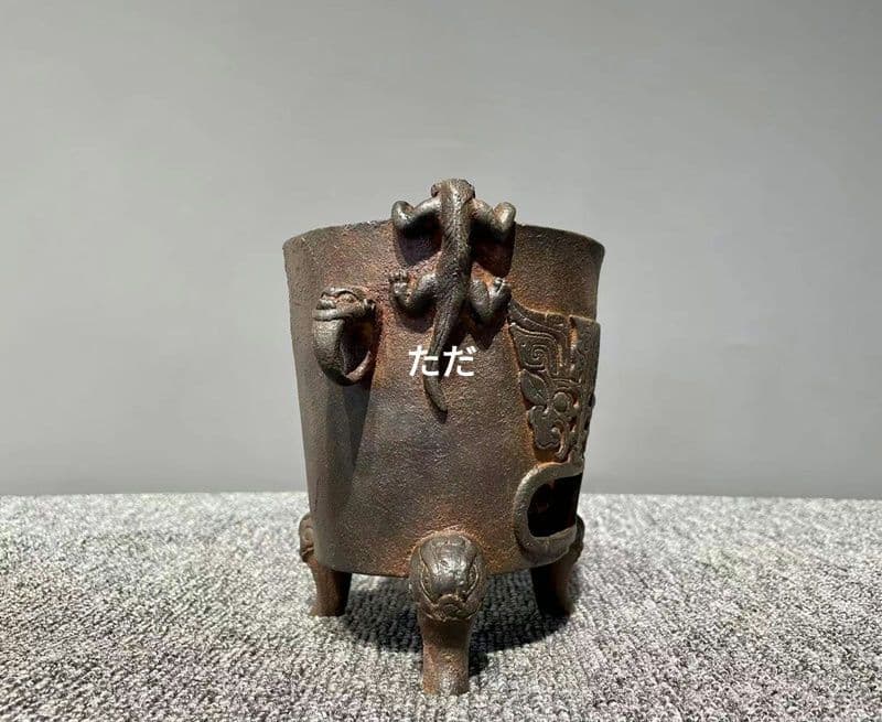 鉄器 獣頭炭ストーブ 茶釜を煮る 茶道具 装飾品 工芸品 置物