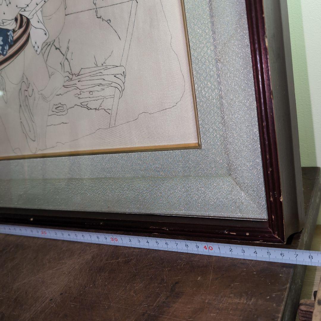 淡い色合いの日本画 人物画　浮世絵ベース　額装