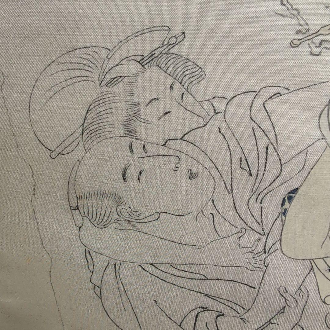 淡い色合いの日本画 人物画　浮世絵ベース　額装
