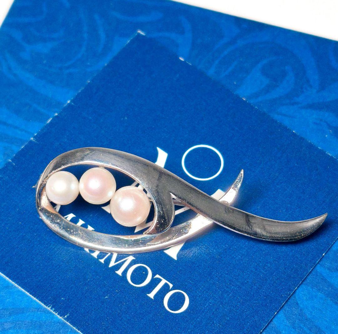 【美品 最高級!!】ミキモト ブローチ パール フォーマル 3珠 皇室御用達