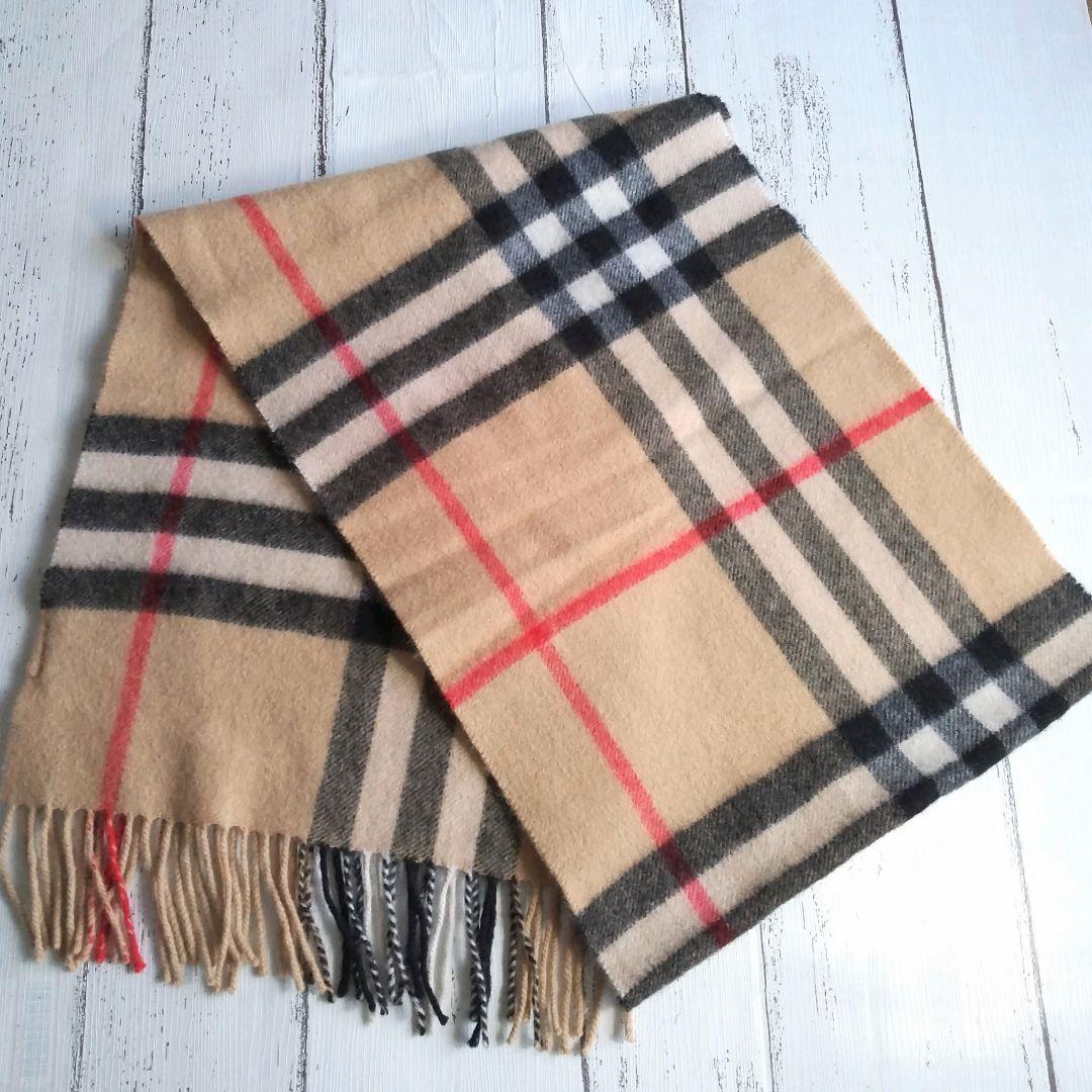BURBERRY　バーバリーカシミヤ100%　マフラー　メガチェック 英国製