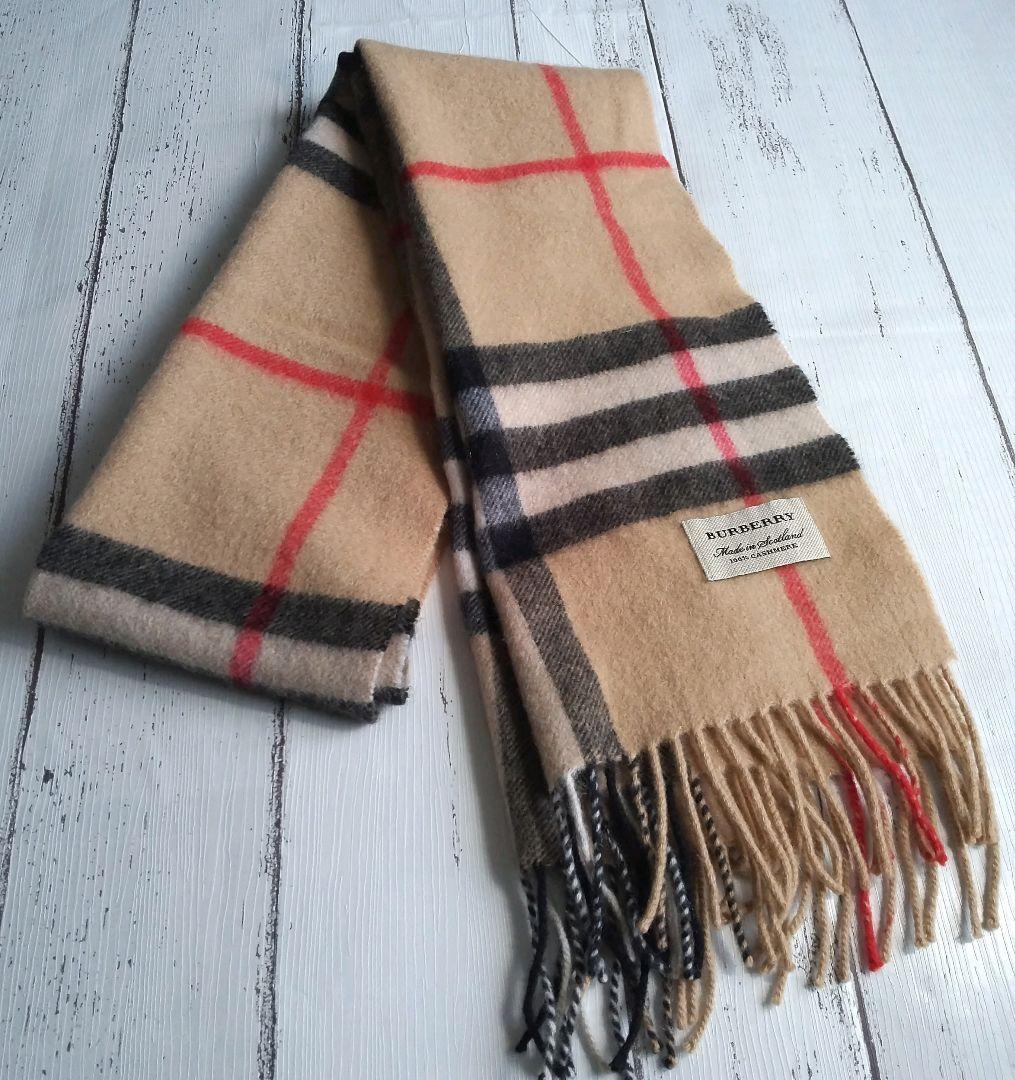 BURBERRY　バーバリーカシミヤ100%　マフラー　メガチェック 英国製