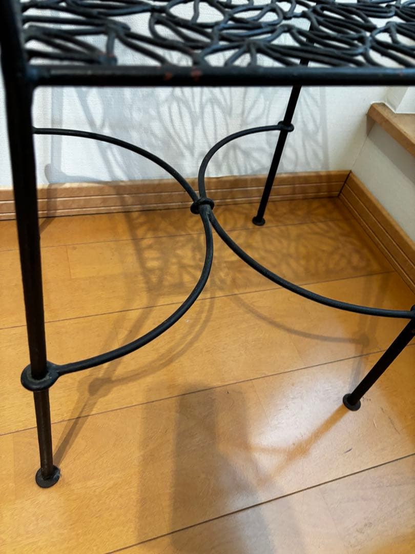 アイアンチェア ヴィンテージ 黒 椅子 Chair ブラック 葉模様椅子