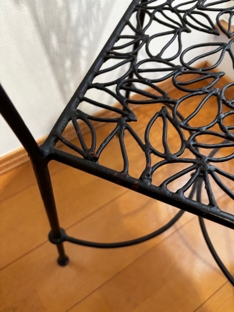 アイアンチェア ヴィンテージ 黒 椅子 Chair ブラック 葉模様椅子