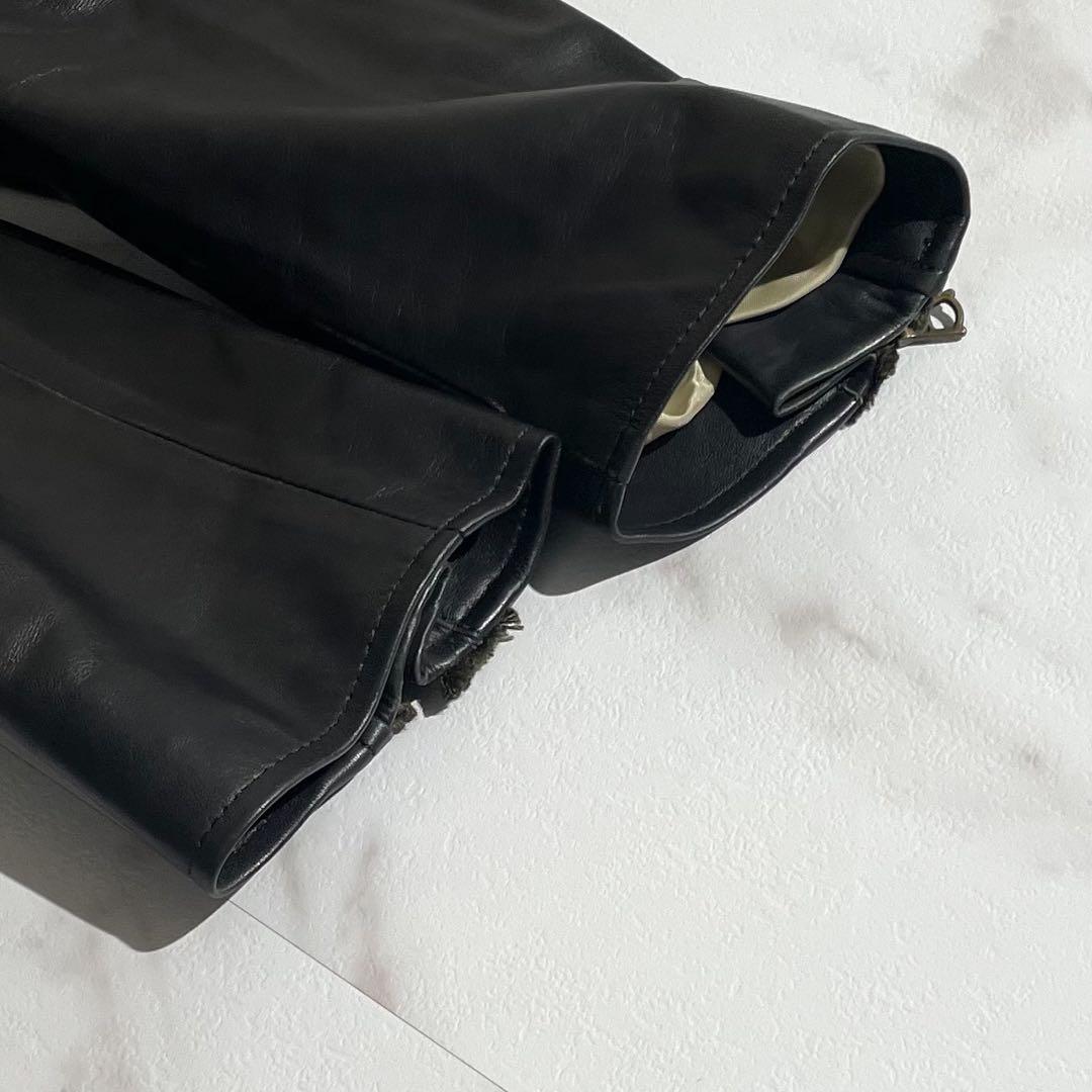 【美品✨】ポールスミス ライダースジャケット キルティング 羊革 黒 L