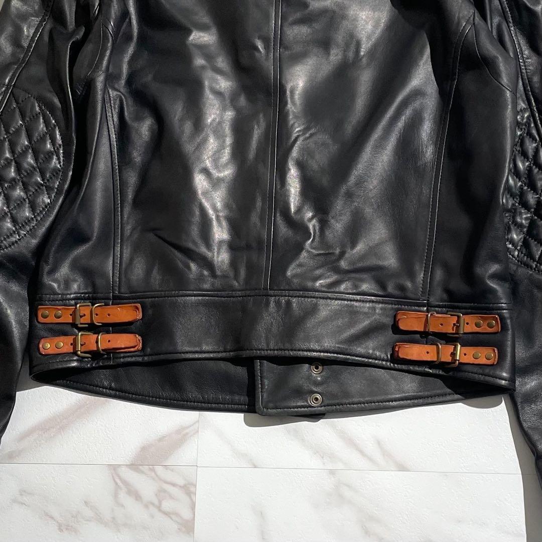 【美品✨】ポールスミス ライダースジャケット キルティング 羊革 黒 L
