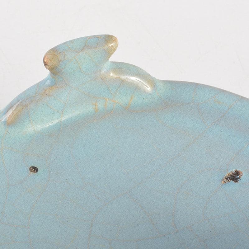 大発　中国　汝窯　天青釉　青磁　水盤　筆洗　水仙盆　C 6728E