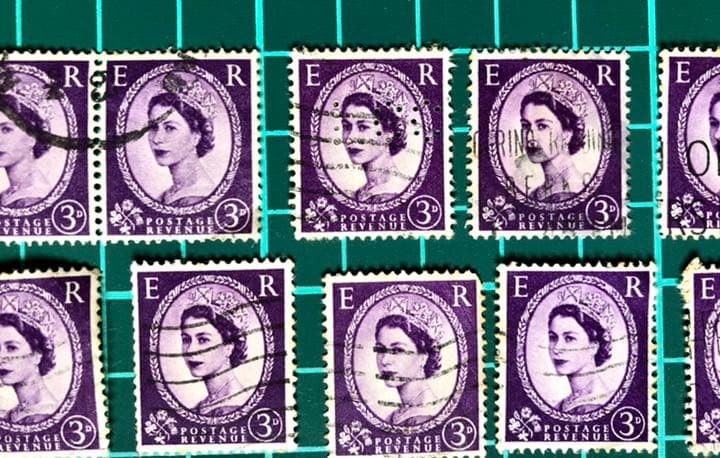 エリザベス女王切手 ブルー系 43枚