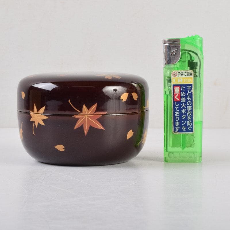 茶道具　玉泉作　春秋蒔絵　平棗　共箱　V　8736