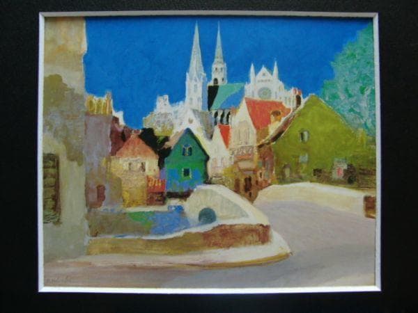 上橋 薫 【シャルトル快晴】 希少画集画、状態良好、新品高級額装付