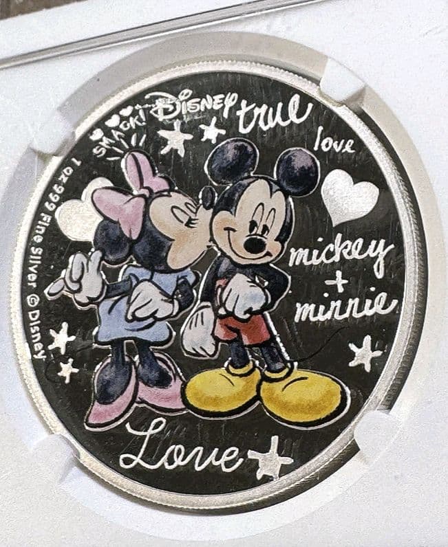 ngc　ミニーとミッキー ディズニー PF 70 DCAM 　限定品 銀貨