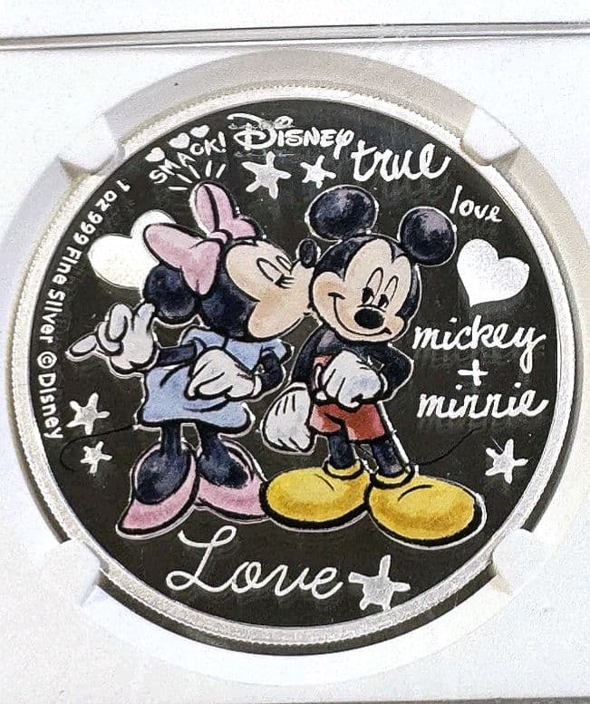 ngc　ミニーとミッキー ディズニー PF 70 DCAM 　限定品 銀貨