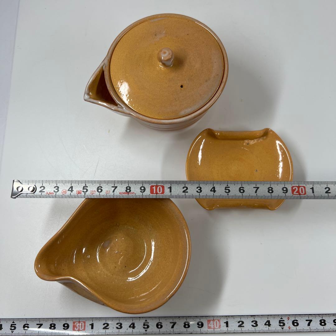 名工　十四代　坂倉新兵衛　萩焼煎茶器セット　共箱　東な7-0810①