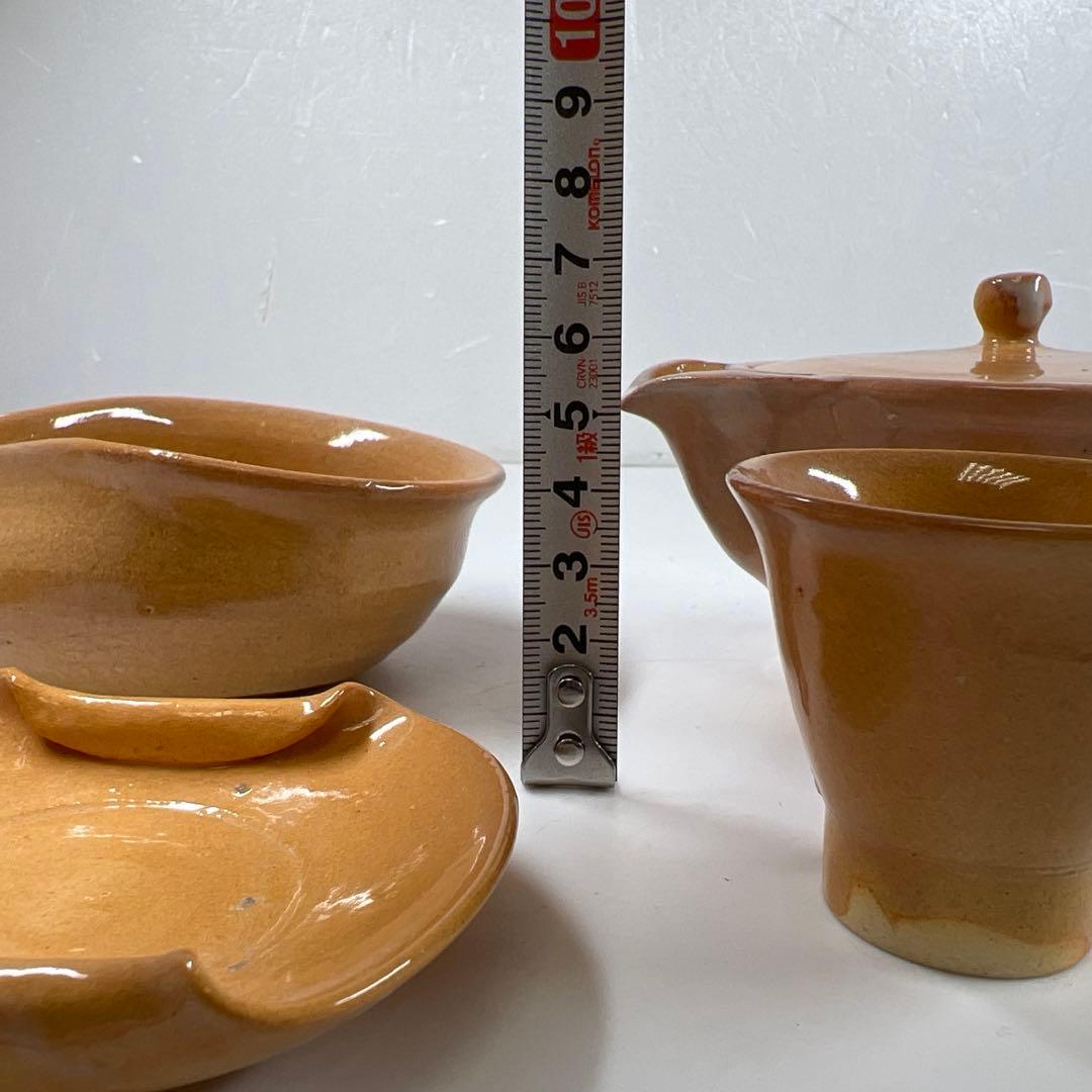 名工　十四代　坂倉新兵衛　萩焼煎茶器セット　共箱　東な7-0810①