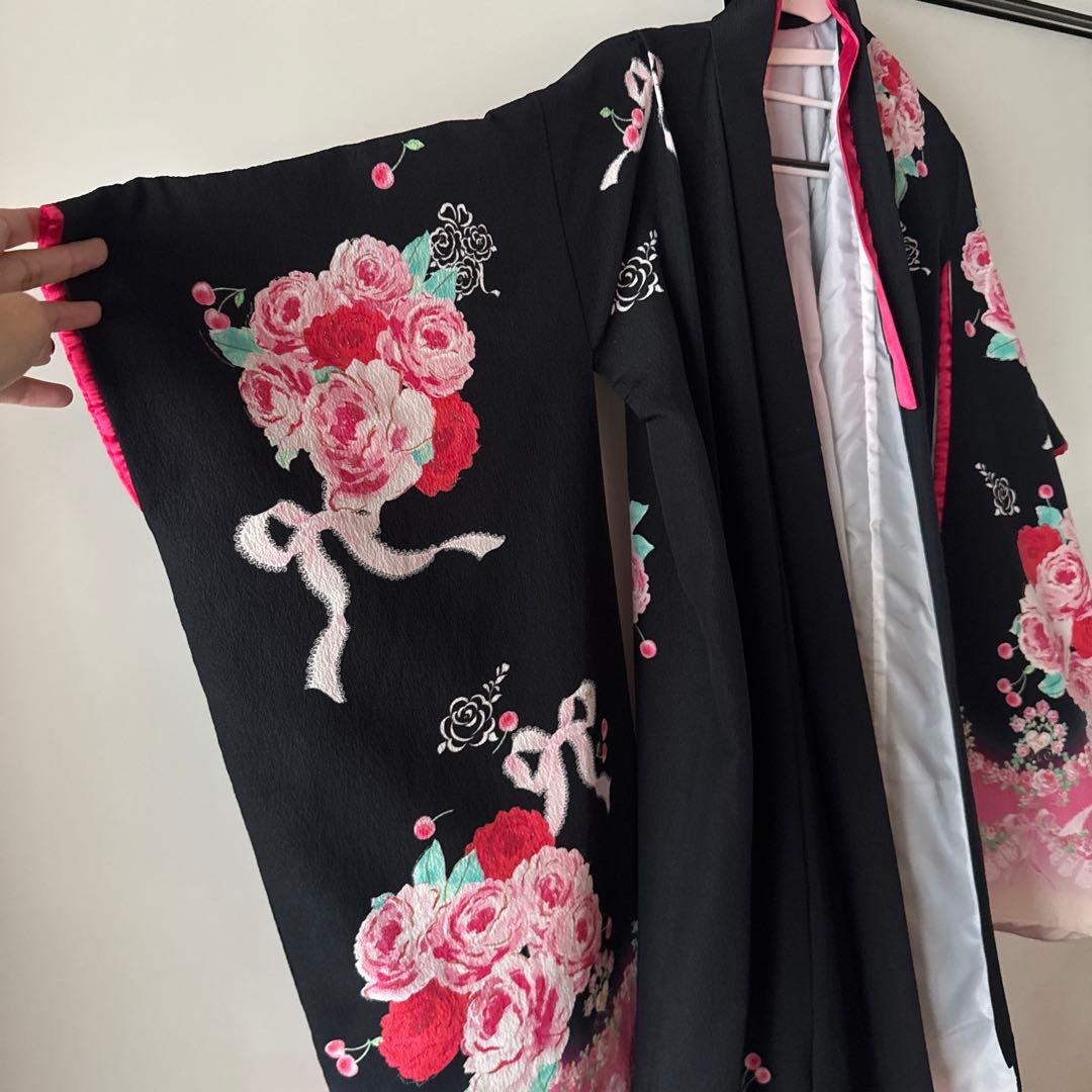 美品 七五三 ７歳 メゾピアノ 四つ身着物 ２点 女の子 子供着物