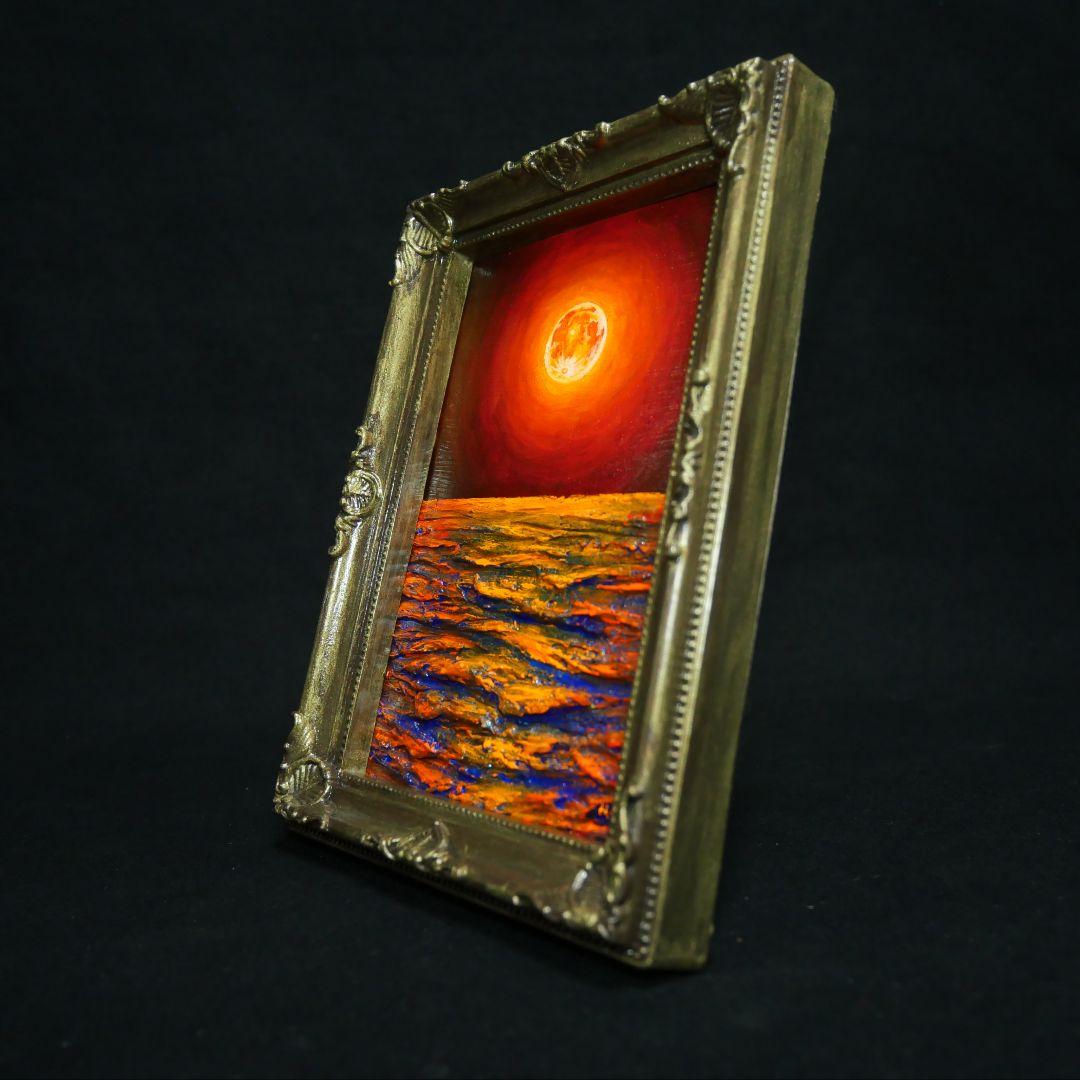 油絵 油彩 油彩画 絵 絵画 ミニ絵画【神秘的な夜】