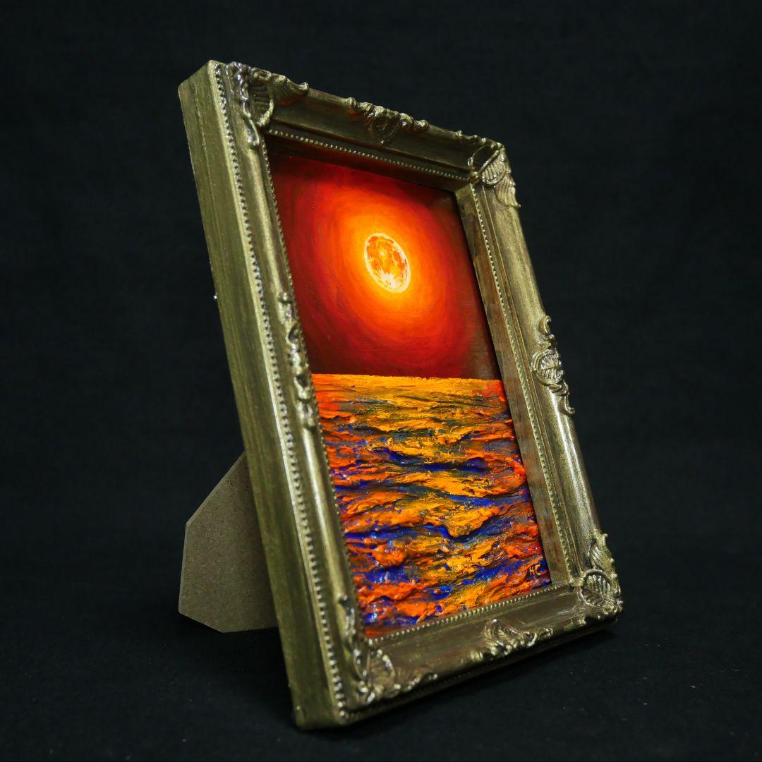 油絵 油彩 油彩画 絵 絵画 ミニ絵画【神秘的な夜】