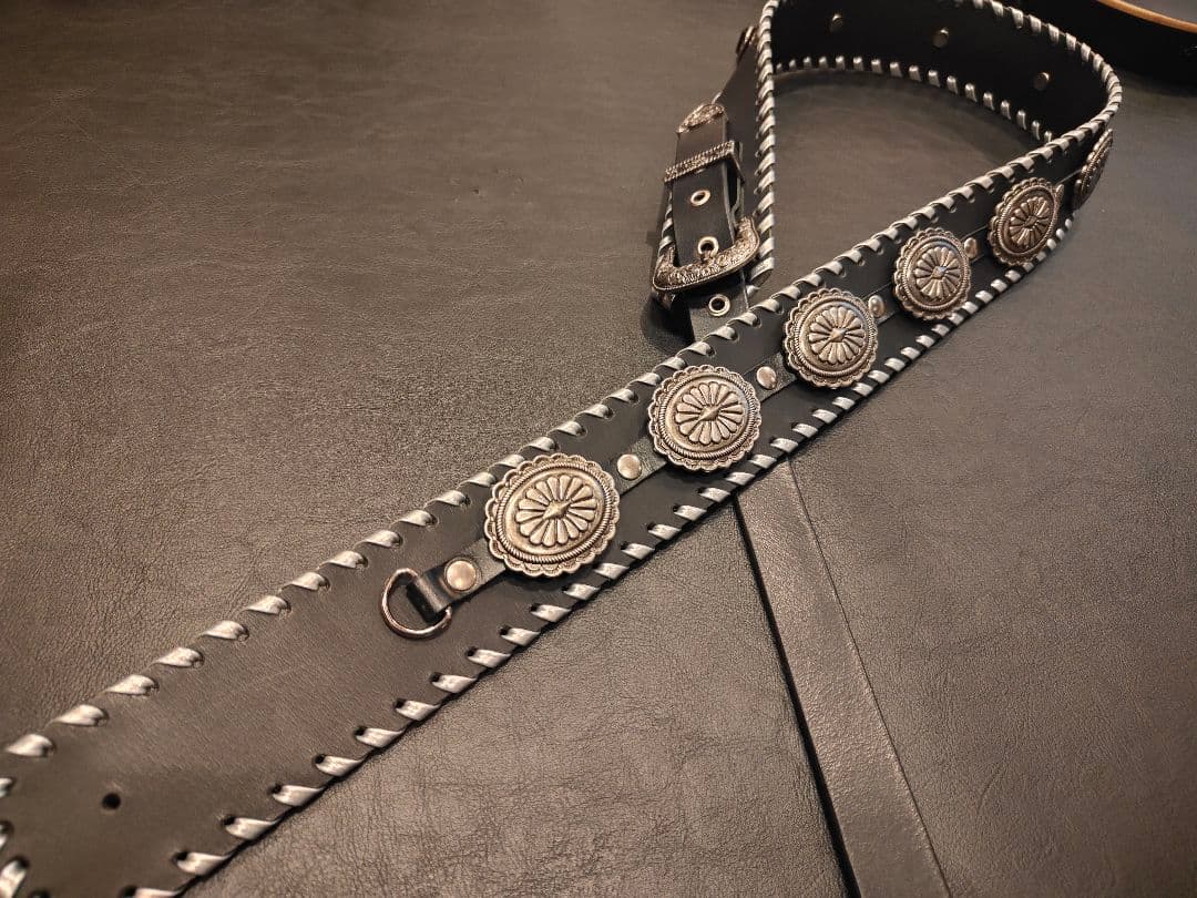 ギターストラップ　本革3mm厚　117〜130cm　ウエスタンバックル