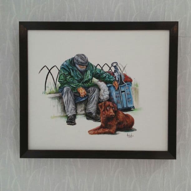 油絵　　太陽の下