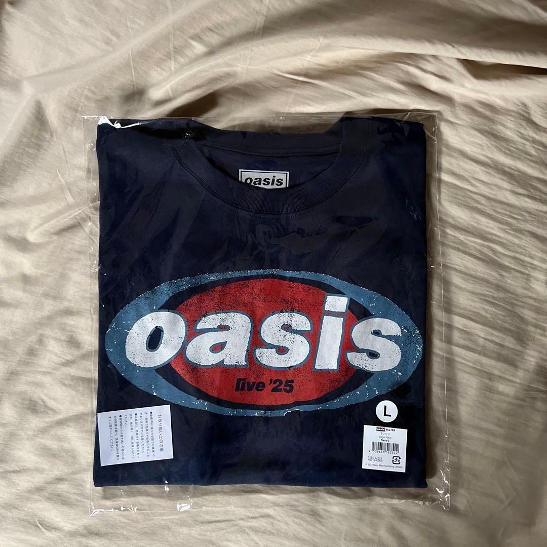 【新品未開封】 oasis Tシャツ Logo Navy L