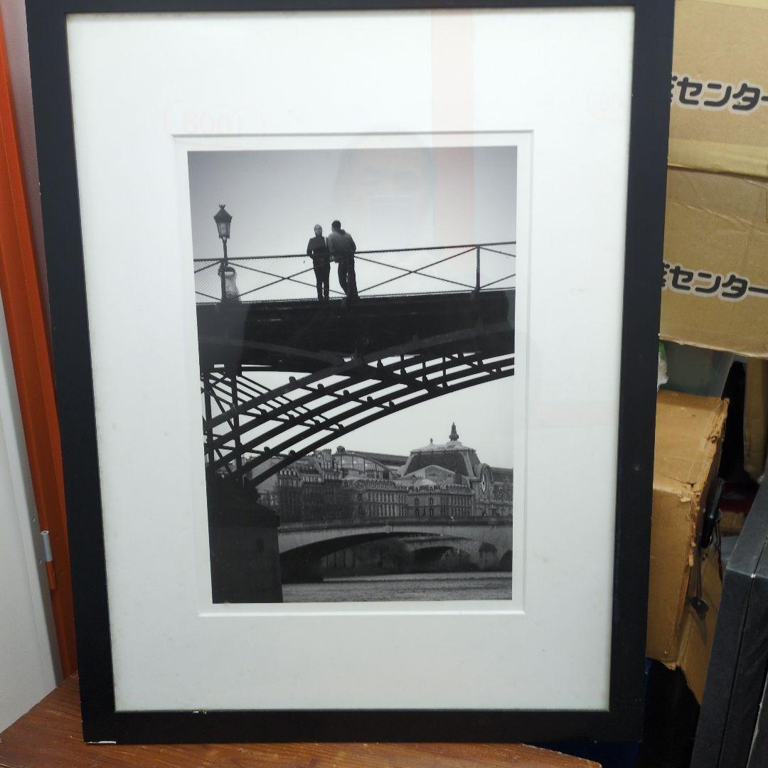 パリ、ボザール橋の恋人たち、大きなモノクロのオリジナルプリントです。