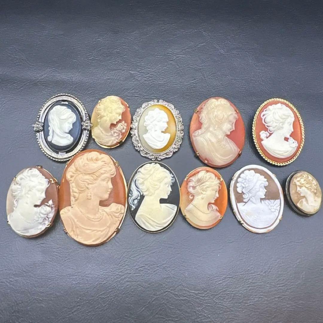 【vintage】カメオ　ブローチ　まとめ売り　11点　2wayあり