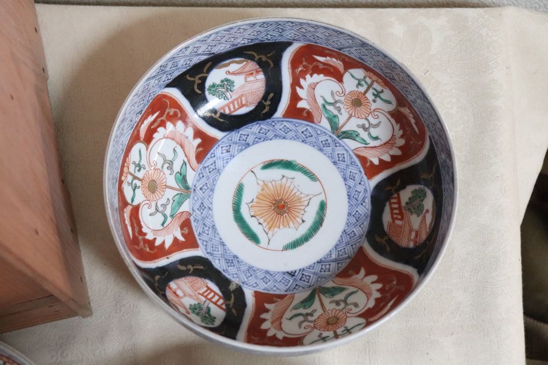 江戸　伊万里錦絵大鉢2種4点　共箱　送料込み250518