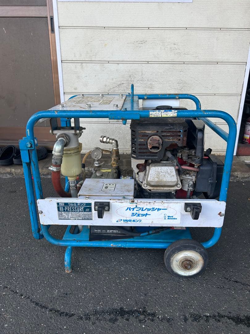 KL1★強い★ツルミ鶴見製作所エンジン式高圧洗浄機　多水量型　HPJ-680ES