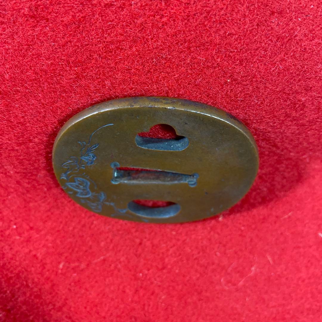 Bー3 日本刀の鍔（つば）　武具　銅製　美術品　工芸品　アンティーク　刀装具