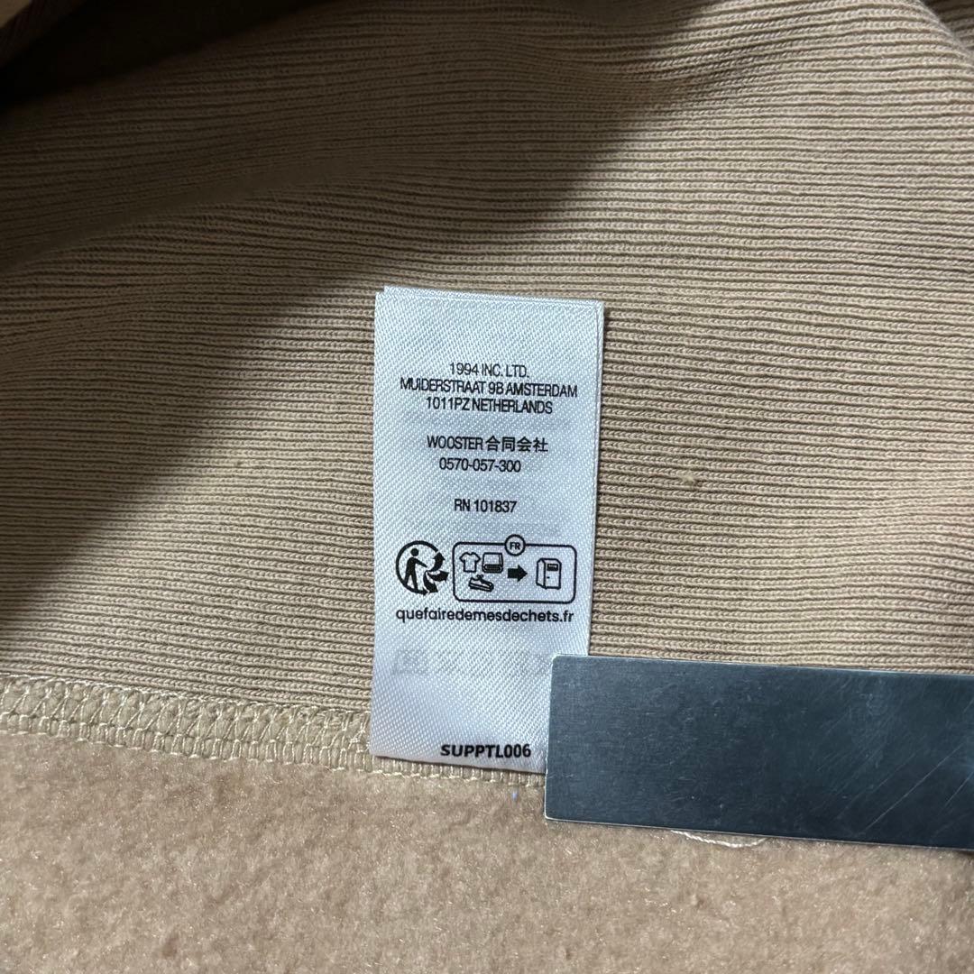 35【極美品】 シュプリーム　パーカー　ベージュ　Mサイズ　モーションロゴ