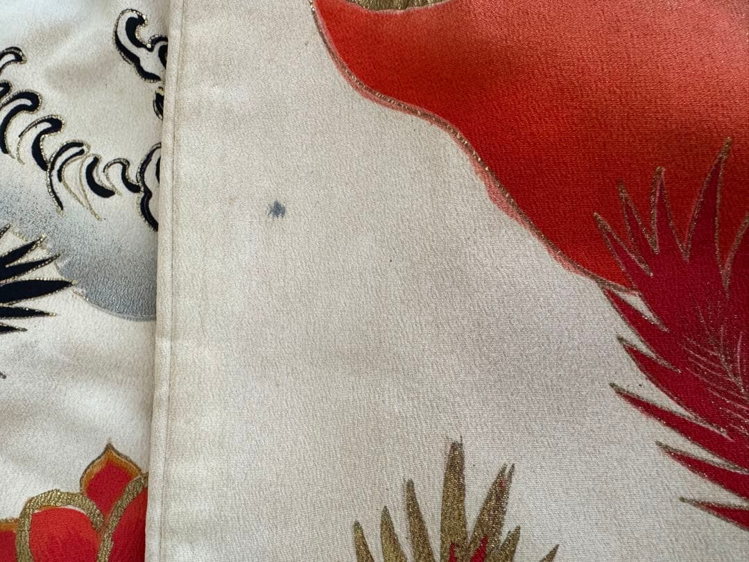 年代物　ビンテージ　振袖　孔雀　クジャク　kimono