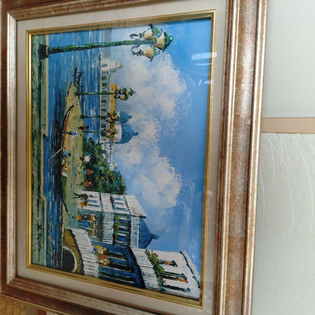 風景　油絵 　 作家サイン入り イタリア　ベネチア　ベニス とても素敵です。6F