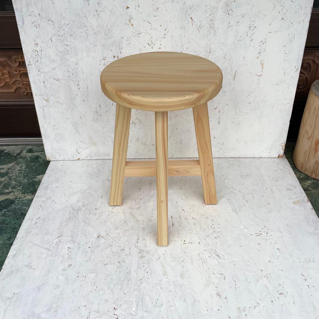 RRR　国産ひのき　丸椅子　木製スツール