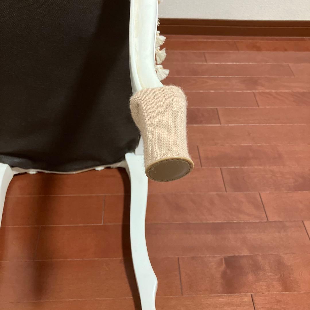 アンティーク調　白　椅子　スツール トワルドジュイ柄座面　ハンドメイド作品