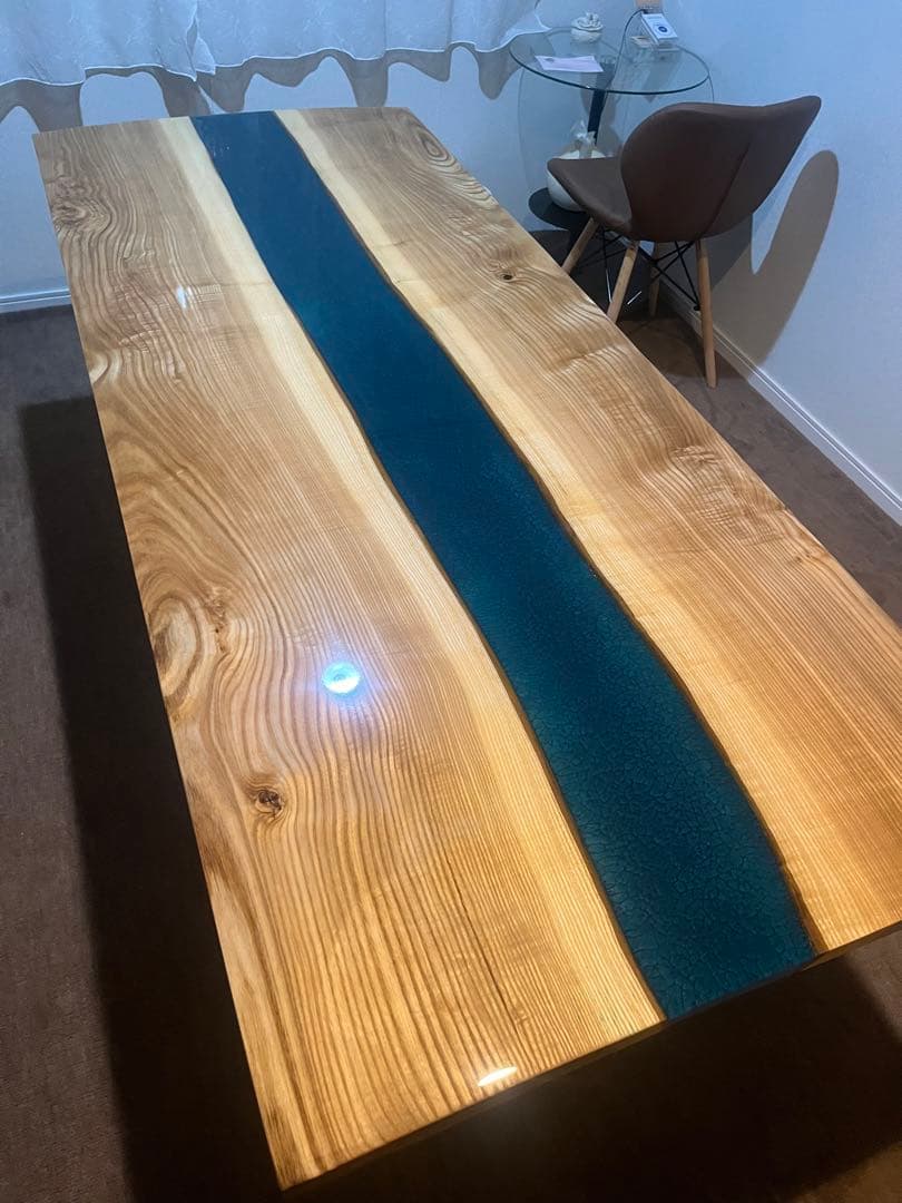 レジンテーブル　タモ　1710×700×30