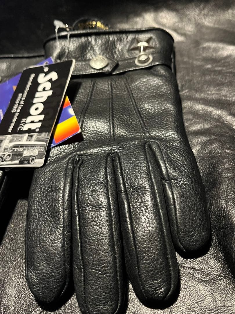 未使用Schott NYC WINTER LEATHER GLOVE BLACK