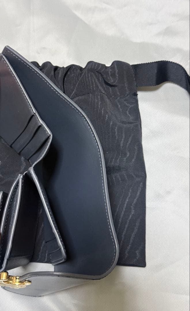 【希少カラー】CELINE トリオンフ　フラップウォレット グレー 三つ折り財布