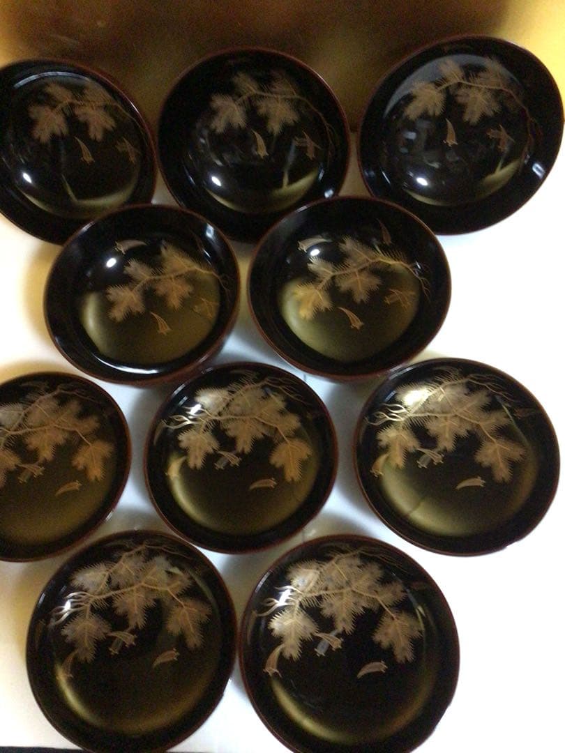 木製蒔絵入りお椀５客セット