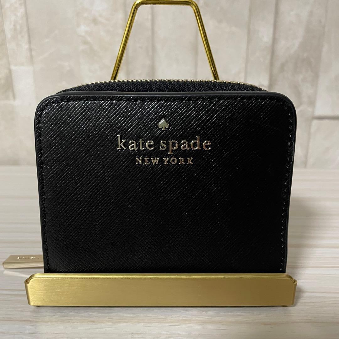 早い者勝ち！訳あり新品 kate spade 二つ折り財布 ブラック