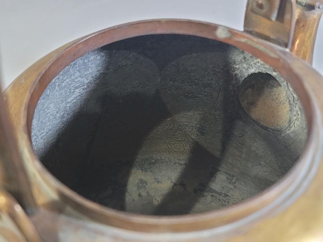 茶道具 鍍金 銅水注 瓶 時代物 DT534