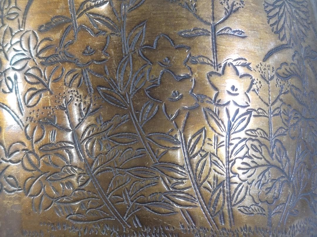 茶道具 鍍金 銅水注 瓶 時代物 DT534