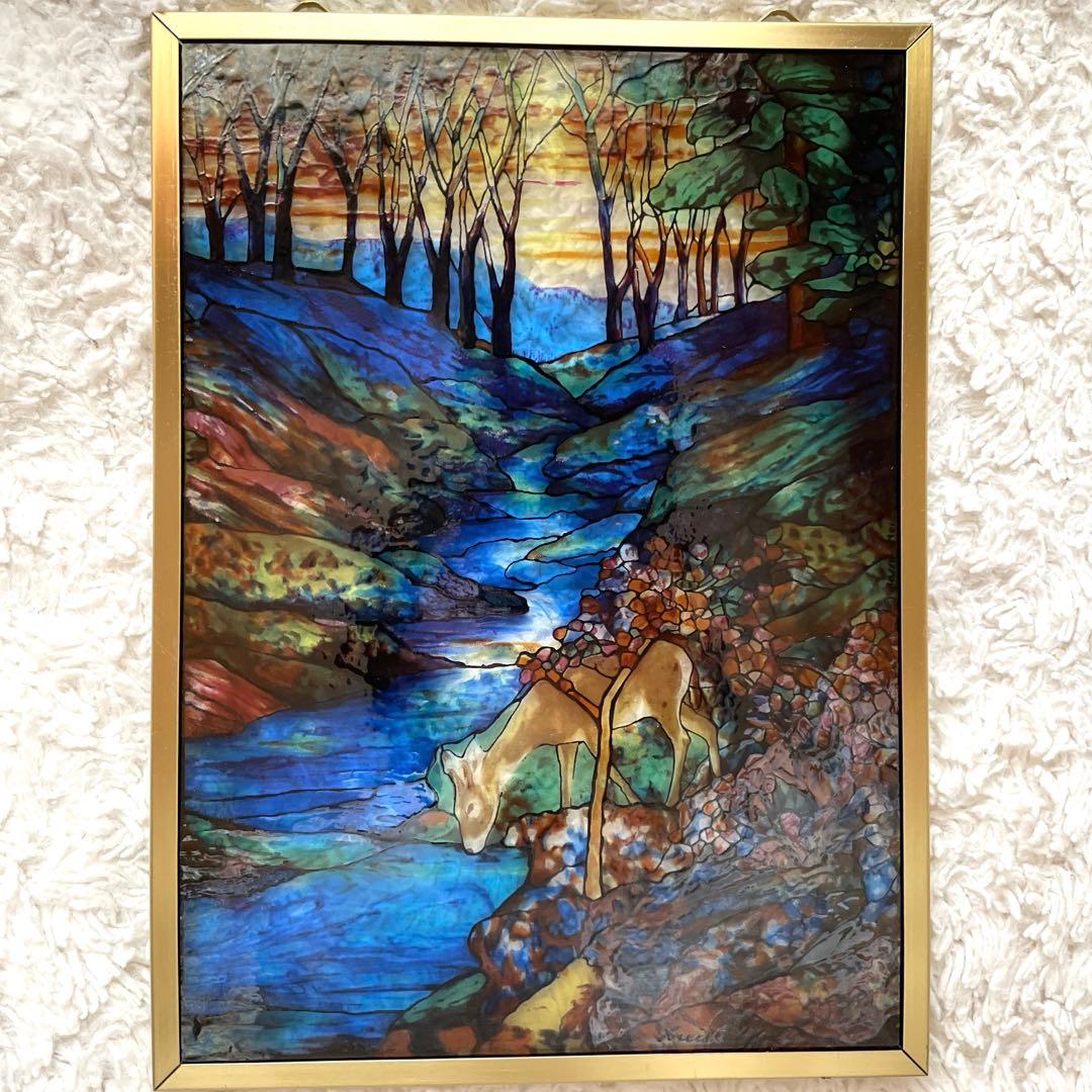 ルイス・C・ティファニー【森の中の鹿】 ステンドグラス