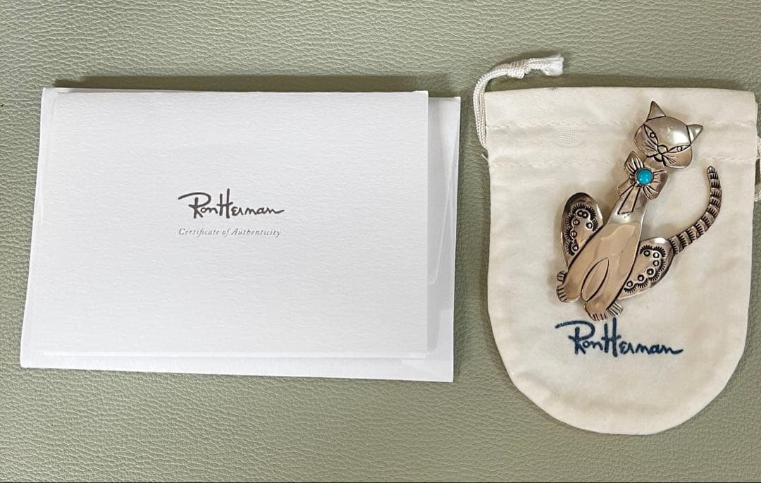 ロンハーマン HARPO ハルポ　シルバーキャットターコイズブローチ