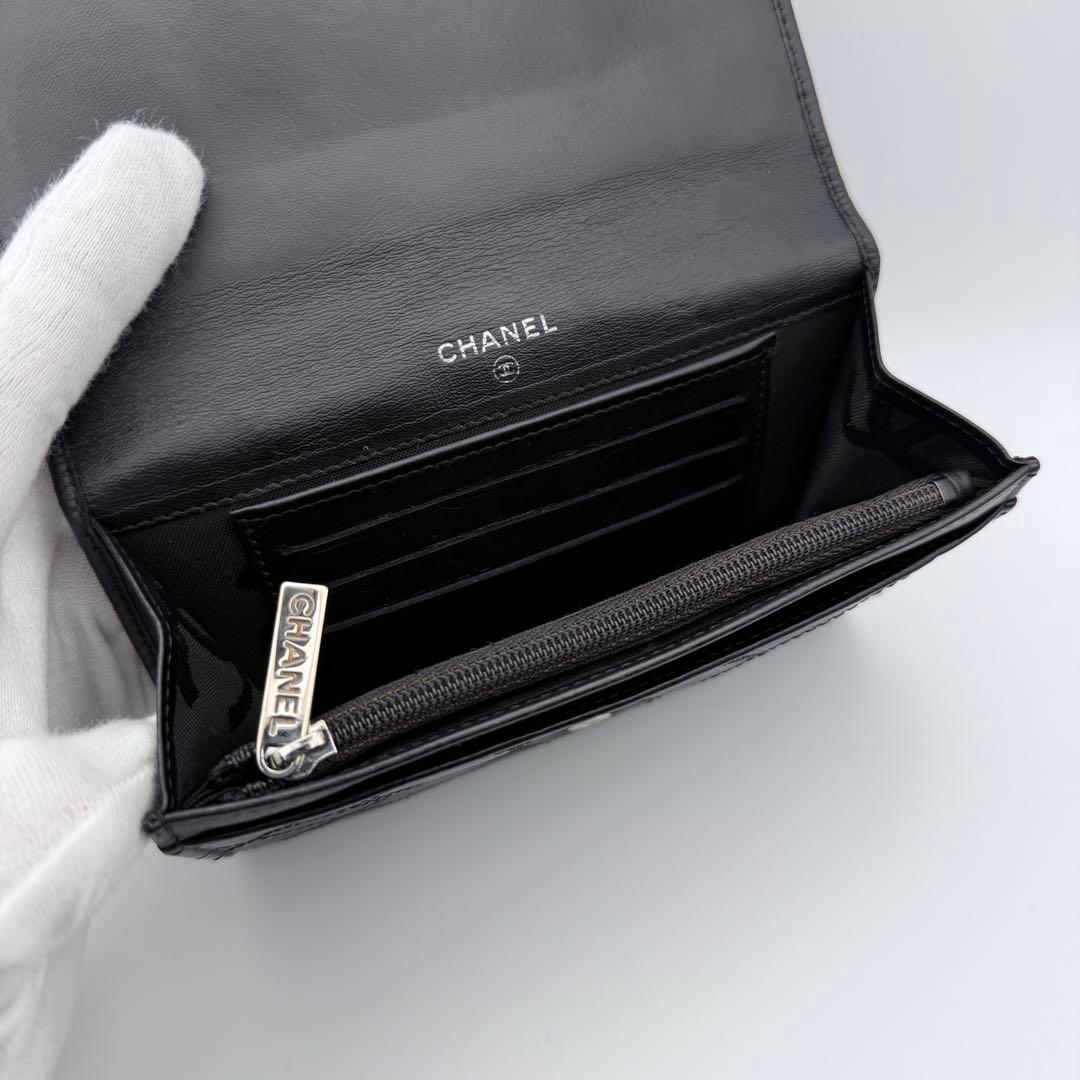 CHANEL シャネル 財布 カンボンライン 二つ折り 美品
