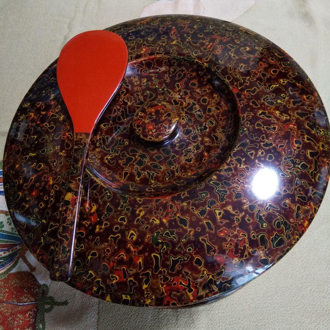 津軽塗 唐塗り おひつ おしゃもじ付き