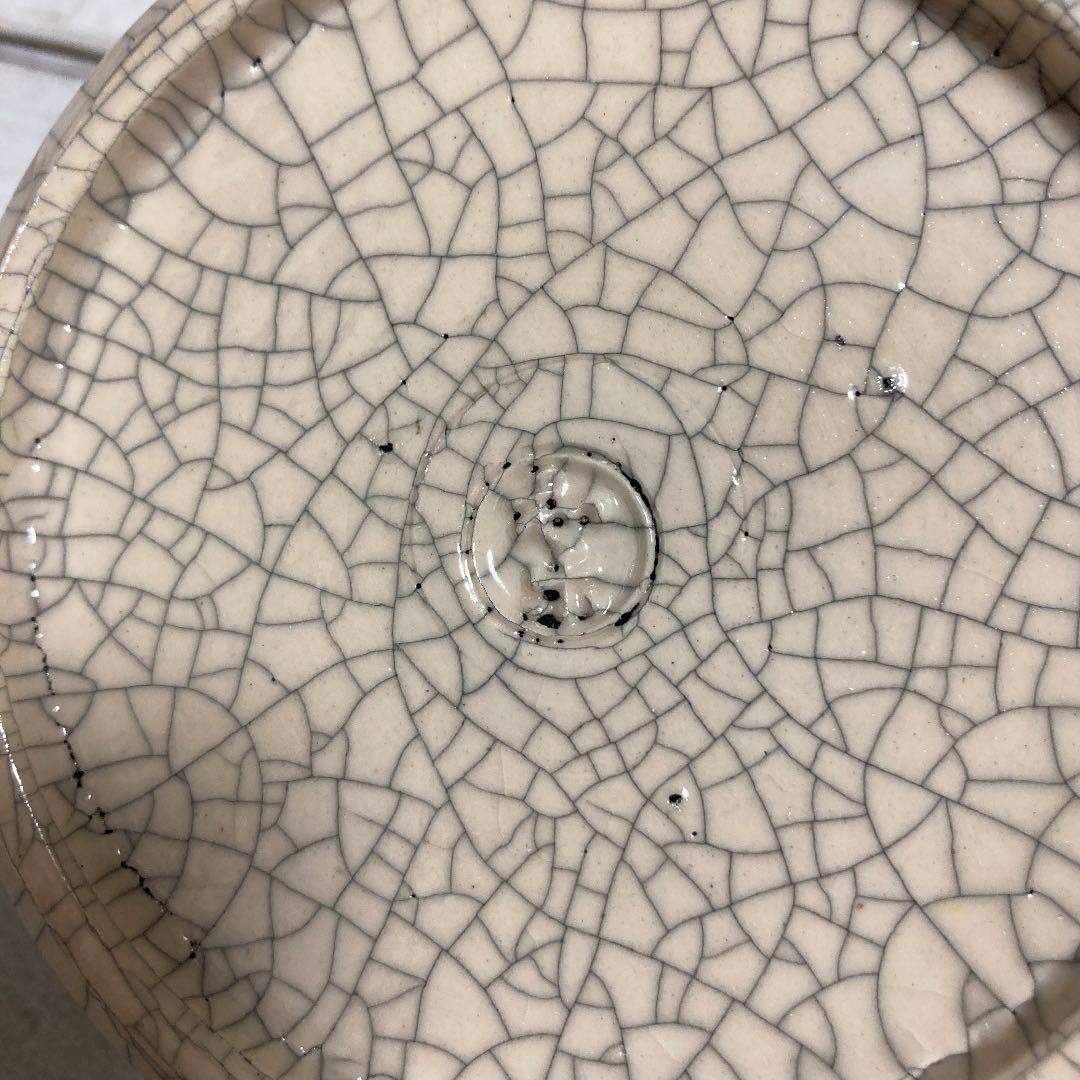 未使用 京焼 灰入れ 川崎和楽 作家物 楽焼 茶道具 香道具 聞香炉 手ロクロ