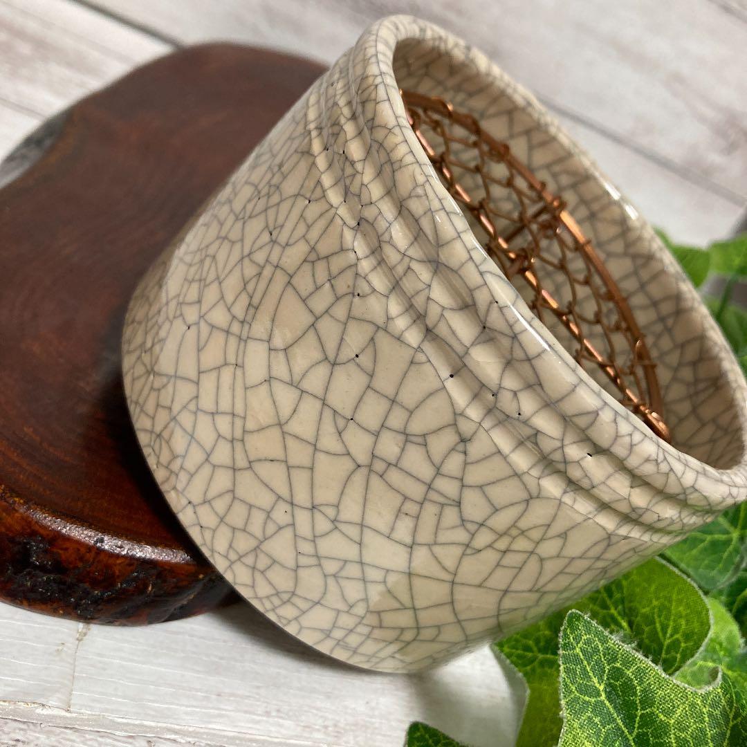 未使用 京焼 灰入れ 川崎和楽 作家物 楽焼 茶道具 香道具 聞香炉 手ロクロ