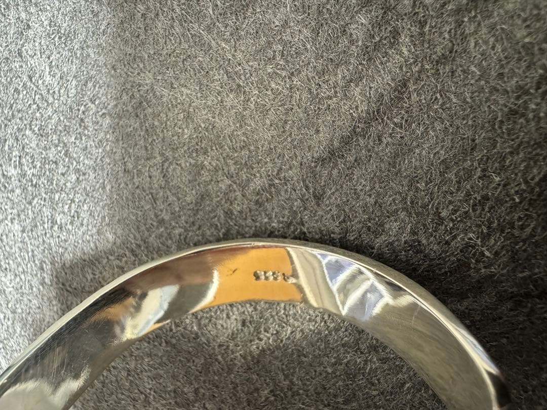 シルバー925 平打ちバングル　ローズ　花　シルバーバングル　ネイティブ