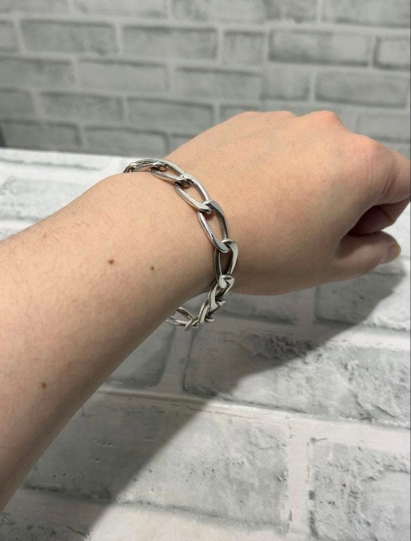 ヴィンテージ　メキシカンジュエリー　フィガロチェーン　ブレスレット　33g